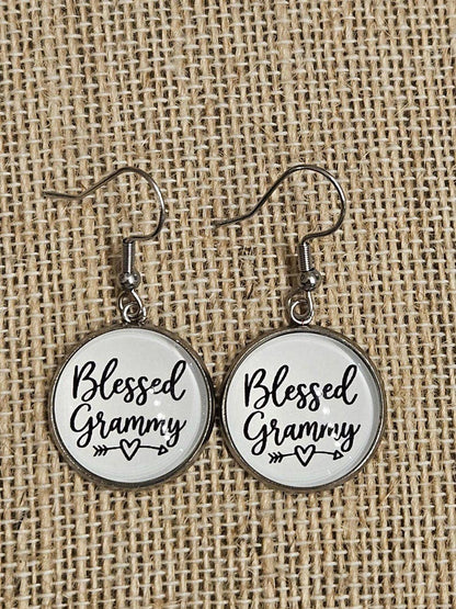 Handmade Blessed Grammy Earrings, Allergy Free, Grandma Birthday Gift