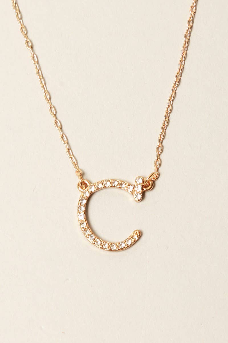 Cursive Initial Alphabet Pendant Necklaces: One Size / B