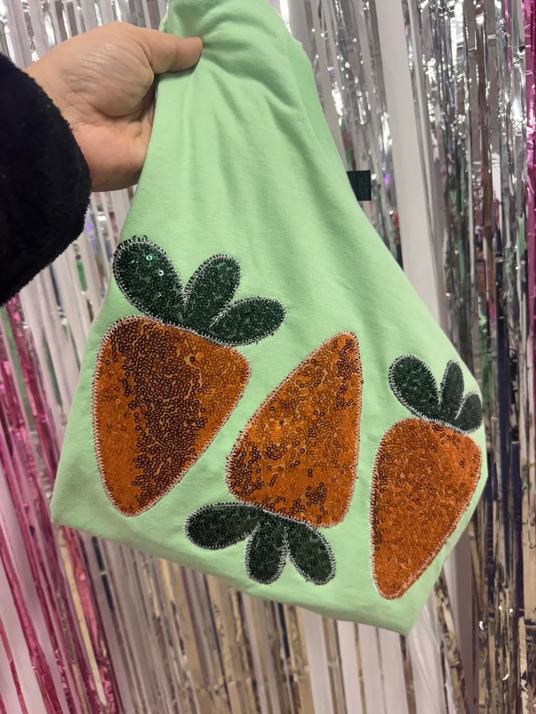 Easter Carrot Short Sleeve Bling Tee