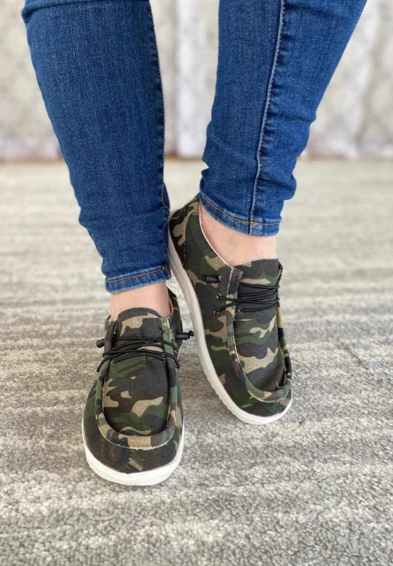 Outwoods Ladies Walking Burlap  Camouflage shoes