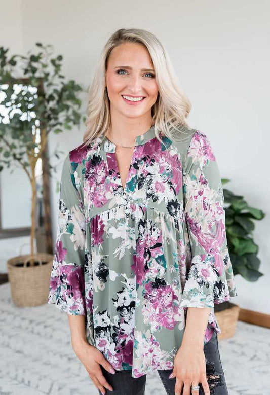 Get away with you top ladies Dressy floral blouse