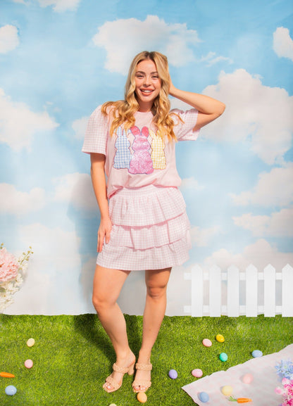 Bunny Patches on Pink Princess Top