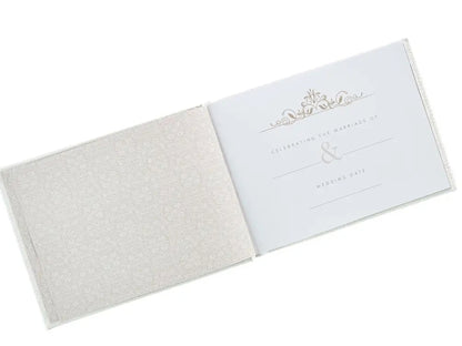 White Lace Mr. & Mrs. Wedding Guest Book