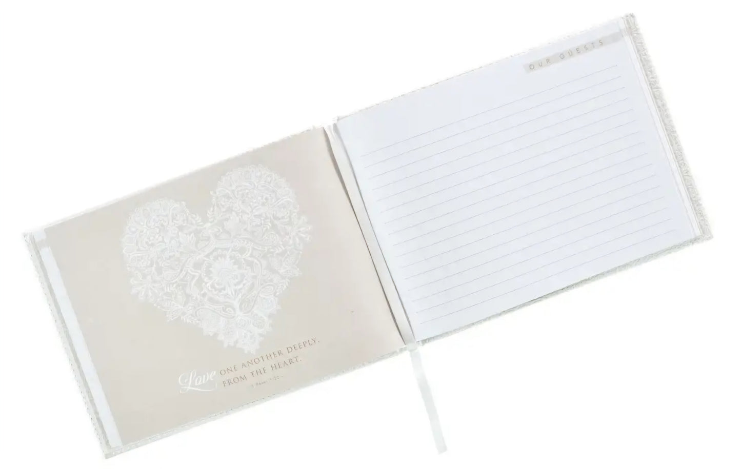 White Lace Mr. & Mrs. Wedding Guest Book