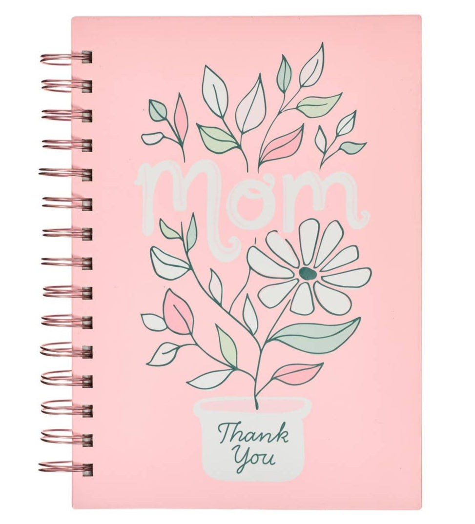 Thank You Mom Pink and White Daisy Wirebound Journal - 1 Thessalonians 5:16-18