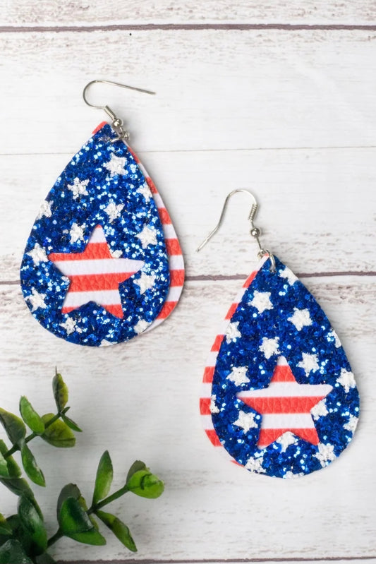 STARS & STRIPES LAYERED TEARDROP EARRINGS