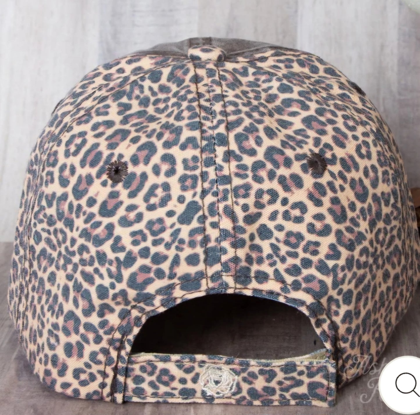 LEOPARD & TURQUOISE PANEL HAT