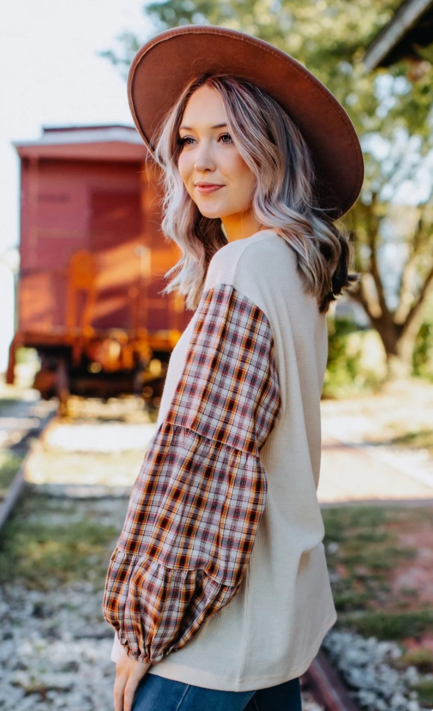 MAD FOR PLAID TOP