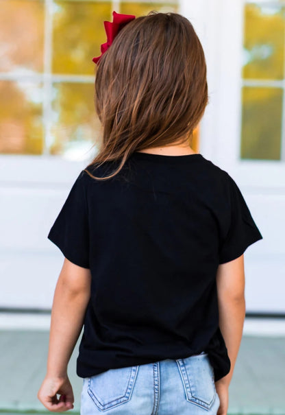 GIRLS' BLACK CREWNECK TEE