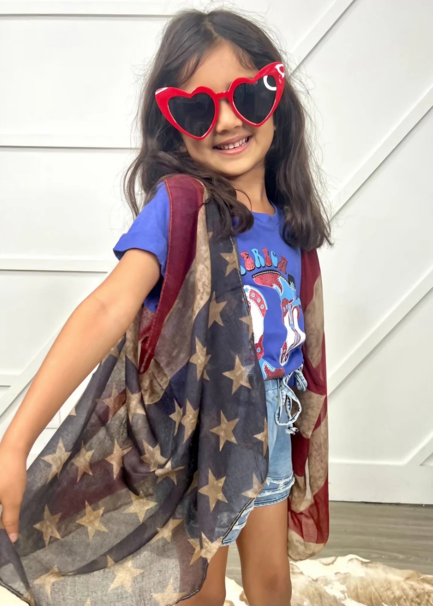 GIRLS' VINTAGE STARS & STRIPES VEST/One Size