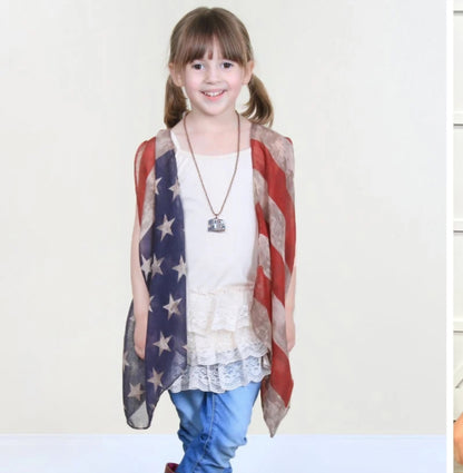 GIRLS' VINTAGE STARS & STRIPES VEST/One Size