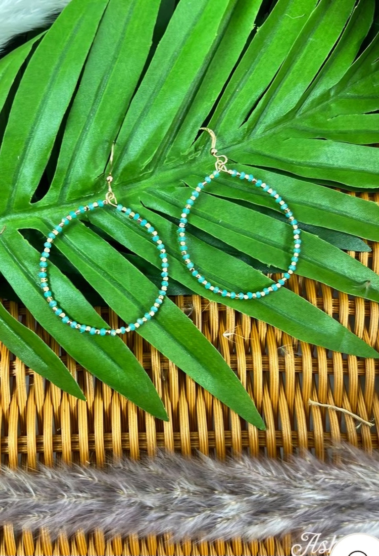 SPRINKLED WITH LOVE BLUE BEADED HOOPS