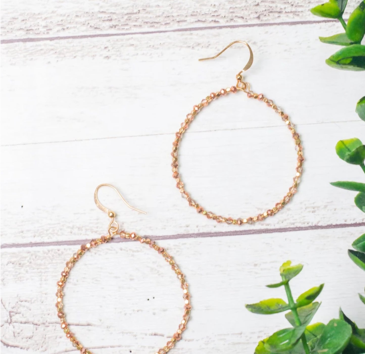 SPRINKLED WITH LOVE ROSE GOLD BEADED HOOPS