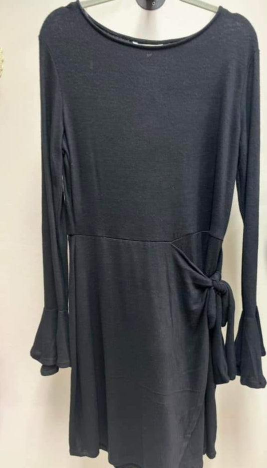 Ladies Black Wrap Dress w/ side tie Large