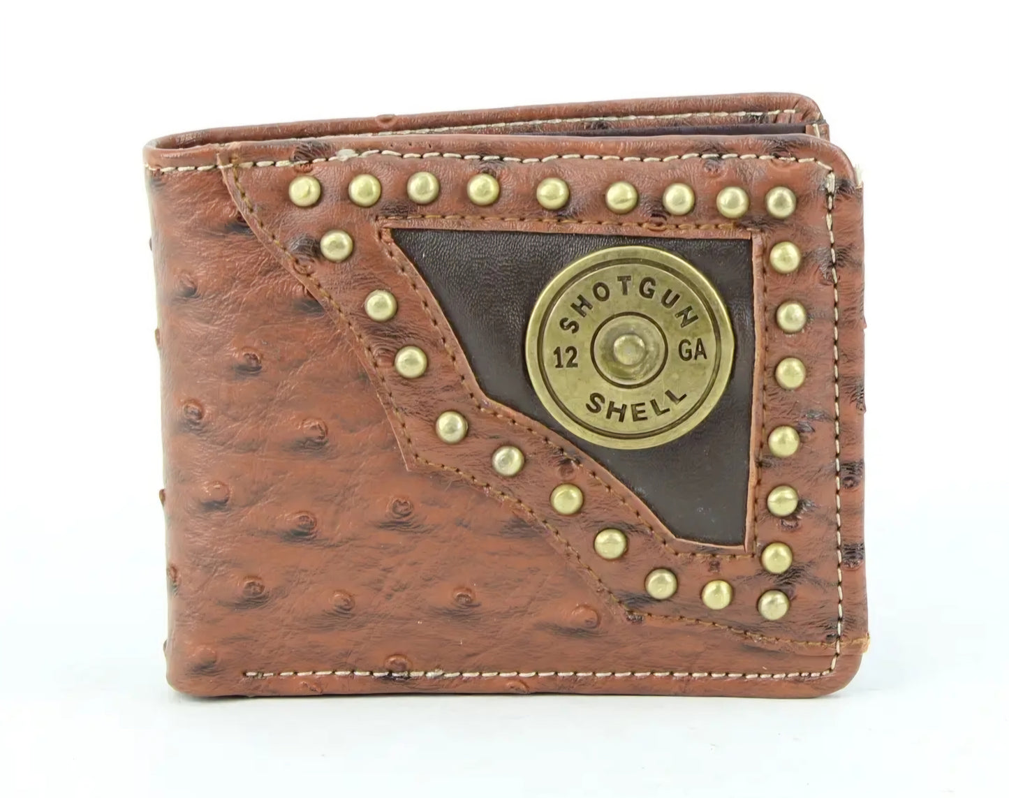 American Bison vegan Concho Bifold w Shotgun Shell Medallion