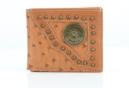 American Bison vegan Concho Bifold w Shotgun Shell Medallion