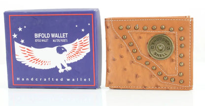 American Bison vegan Concho Bifold w Shotgun Shell Medallion