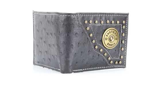 American Bison vegan Concho Bifold w Shotgun Shell Medallion