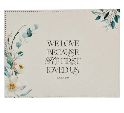 Mr. & Mrs. Floral Wedding Guest Book 1 John 4:19