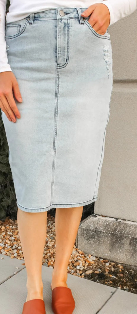 Jupe de Abby CALI DISTRESSED DENIM SKIRT