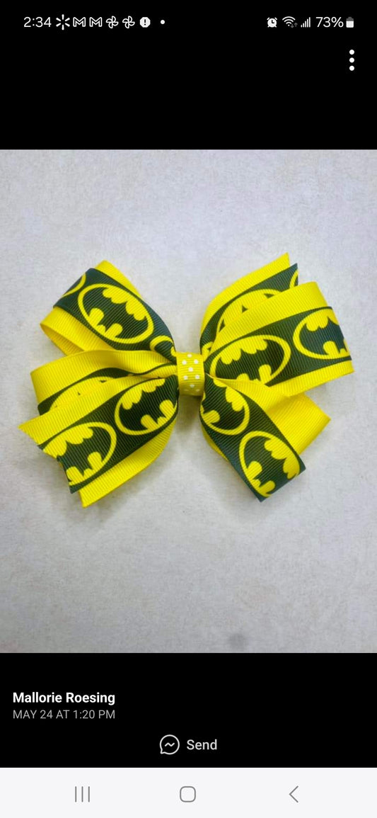 Batman Hair Clip Bow