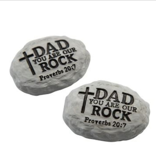 Religious Father’s Day Dad You Are Our Rock Pocket Stone