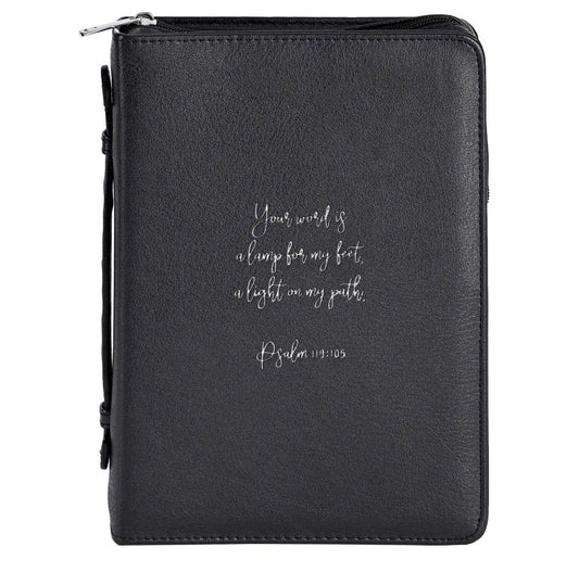 Bible Cover Your Word Black XL