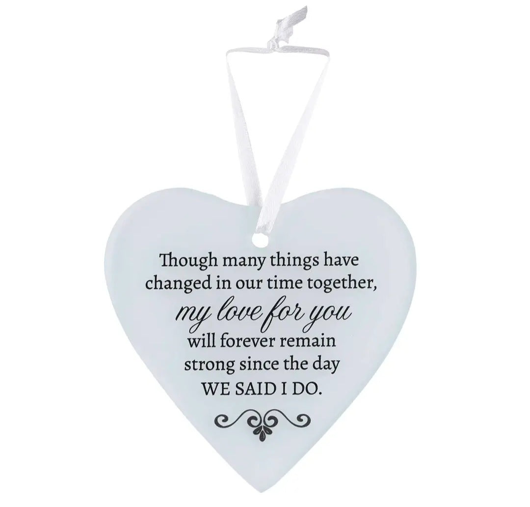 Wedding Anniversary Glass  Ornament Gift