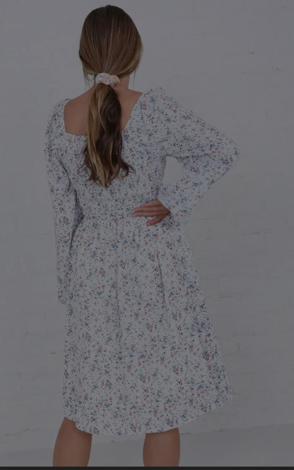 Mikarose The Juliet Floral Dress in Marina Blue Ditsy Floral