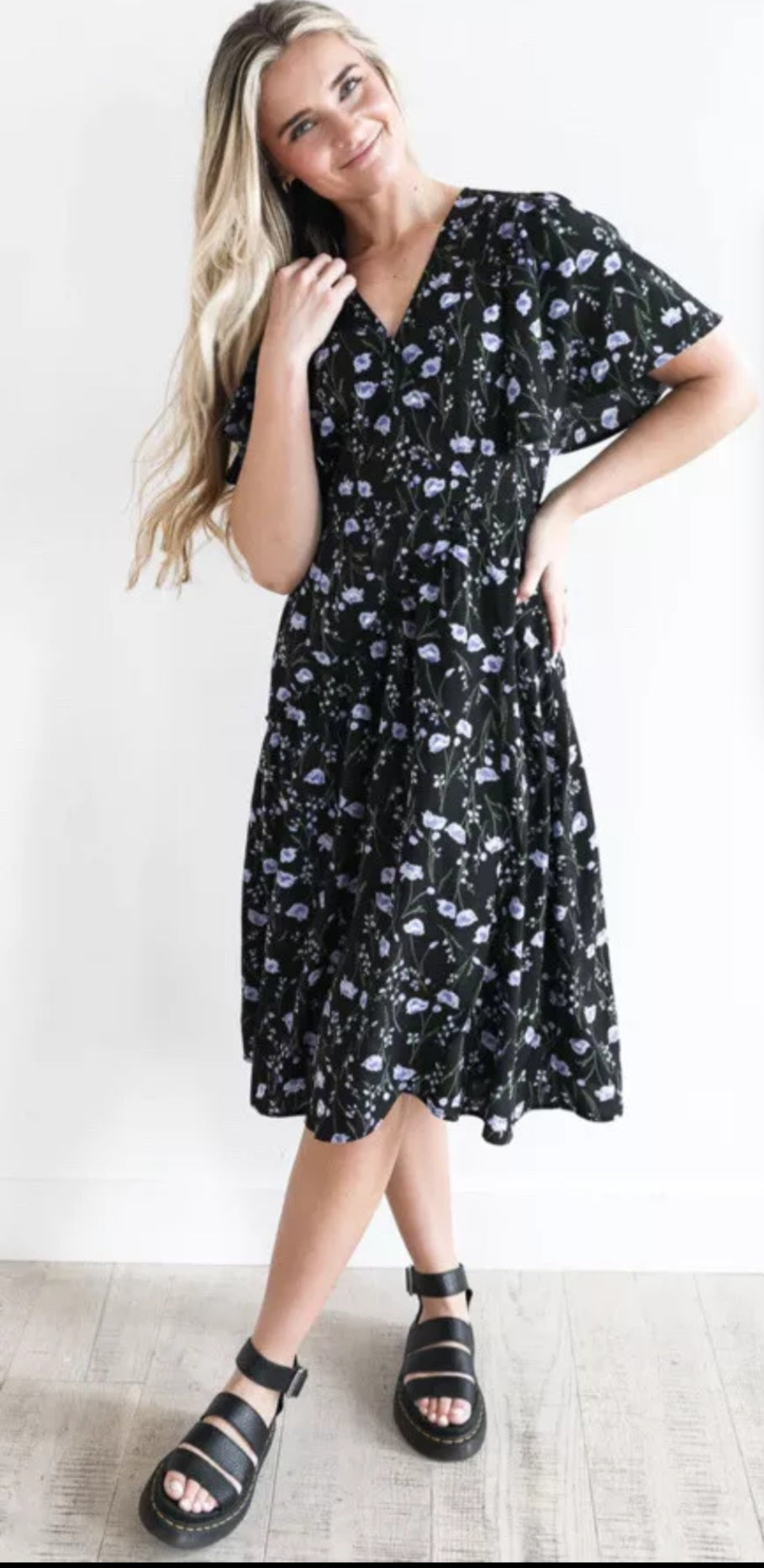 MikaRoseJupiter Water Lilies Dressy Floral Modest  Dresswear