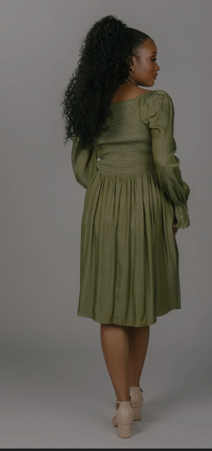 Mikarose Juliet Moss Green Dress