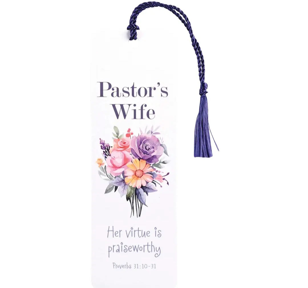 Purple Floral Pastors Wife Bookmark with Tassle