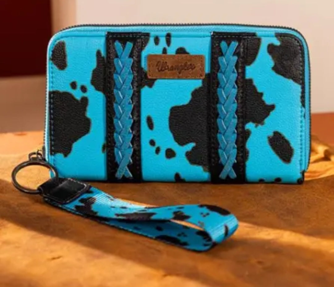 Wrangler Southwestern Art Cowprint Wallet