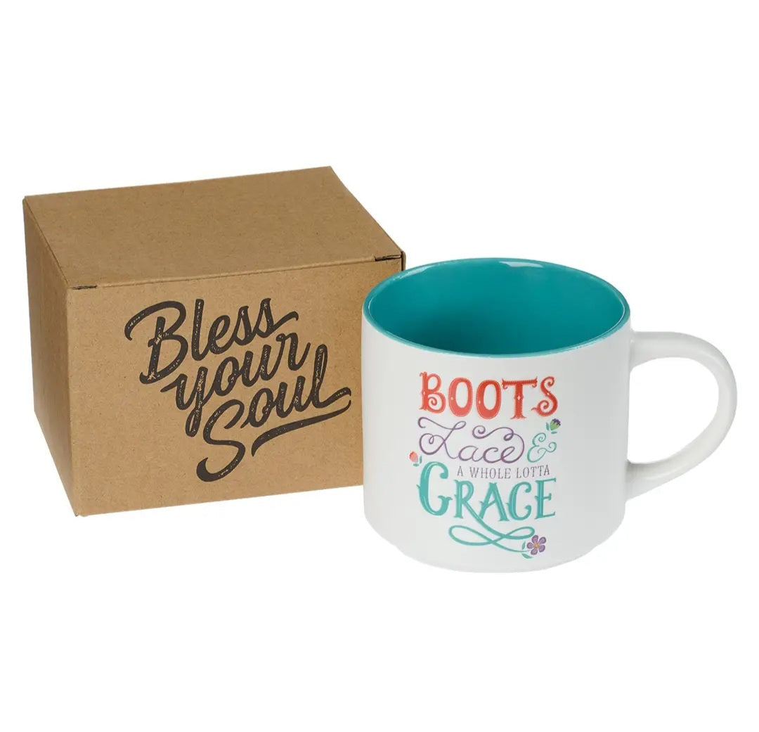 Ceramic Mug Boots Lace Grace