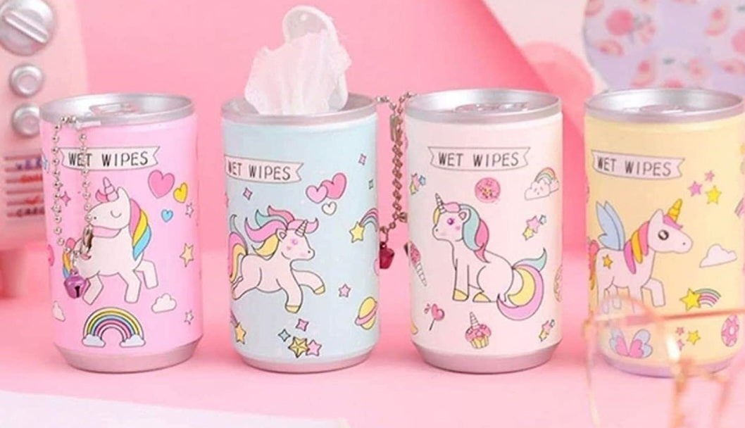 Unicorn Mini Keychain Can 30 Count Wet Wipes