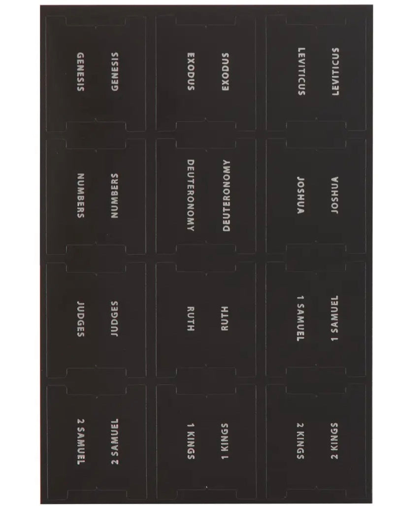 Bible Indexing Tabs Black w/ Silver Foil