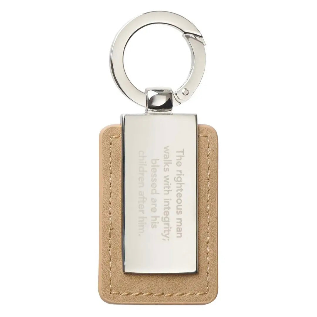 Keychain in Tin Rightous Man Proverbs 20:7