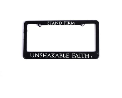 License Plate Cover Stand Firm Unshakeable Faith