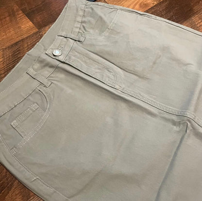 Brooklyn Twill Skirt in Sage- Misses and Plus