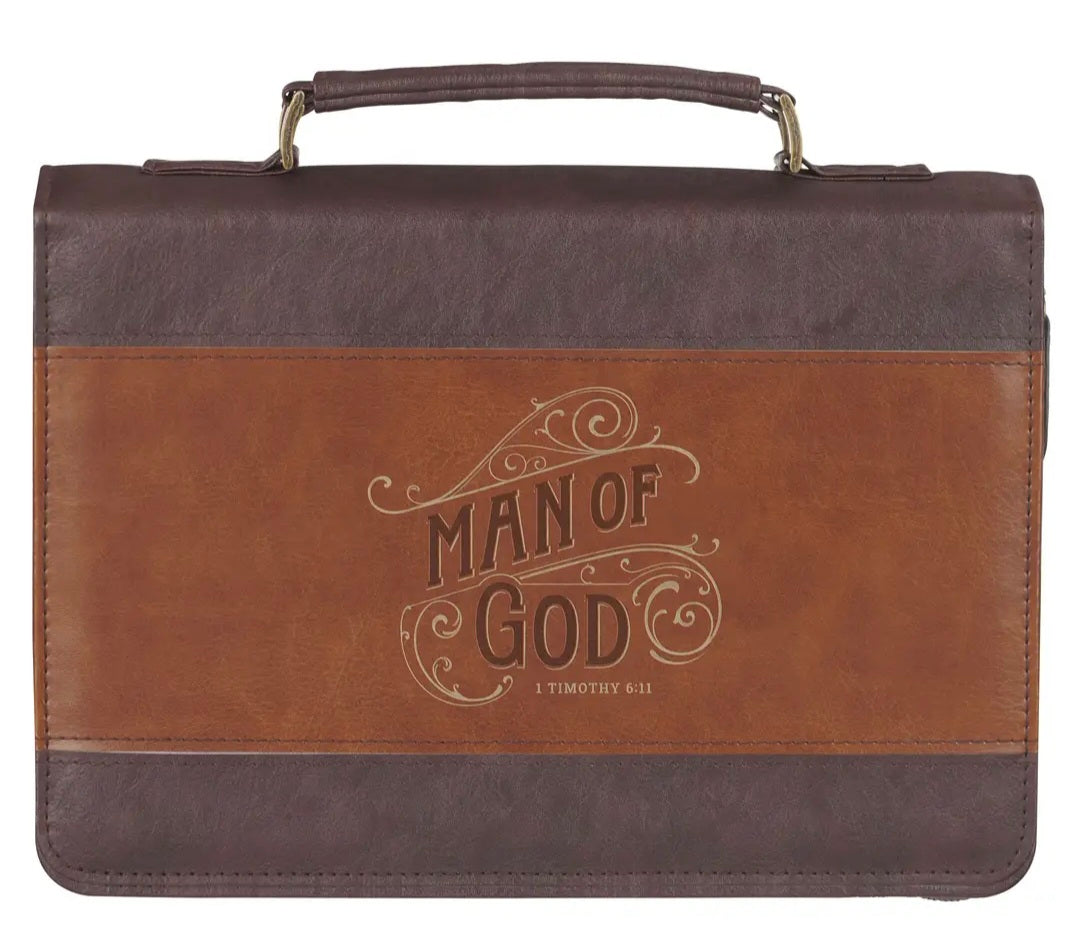 Bible Cover Brown Two Tone Man Of God 1 Tim. 6:11