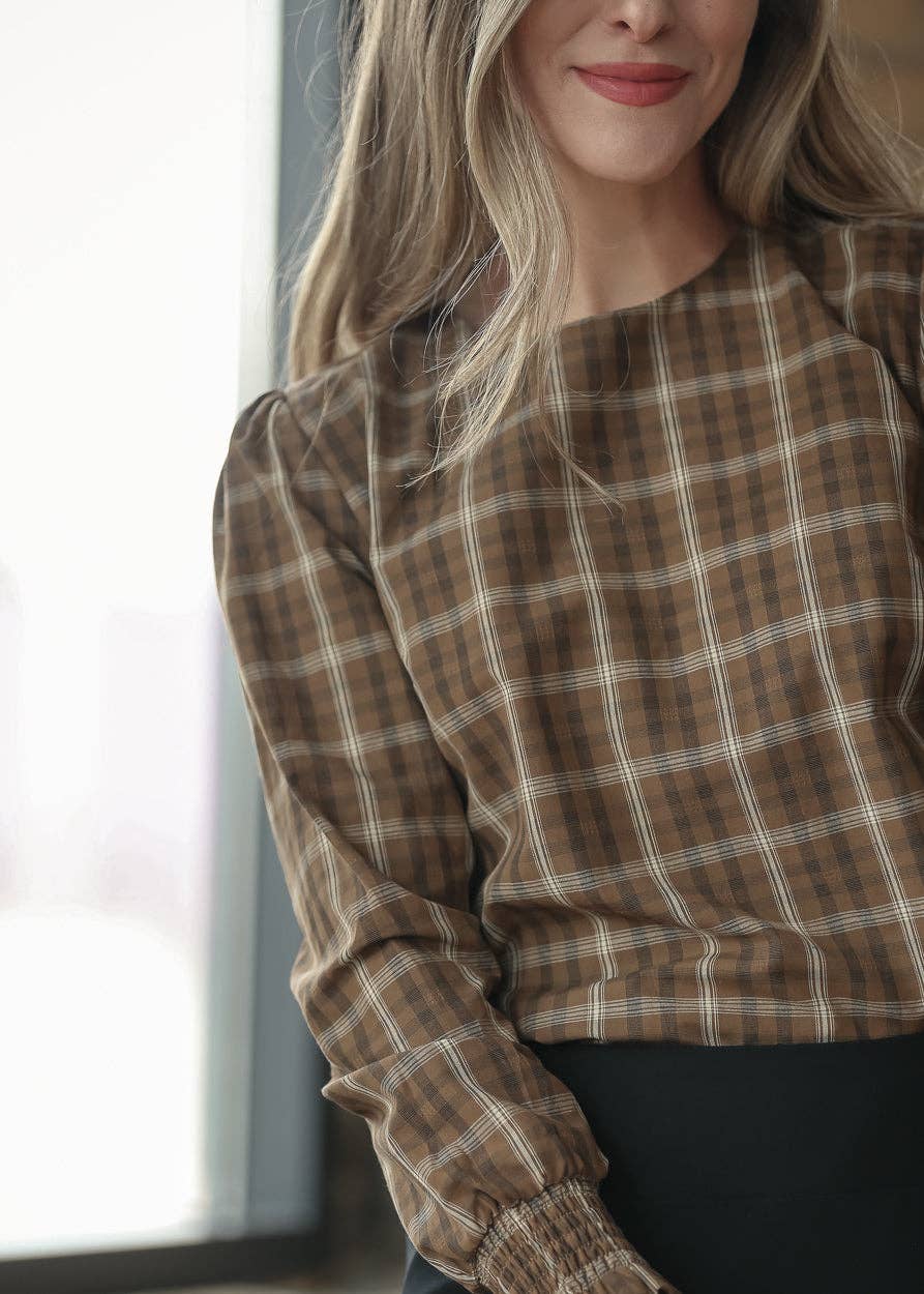 Blake Brown Plaid Long Sleeve Top