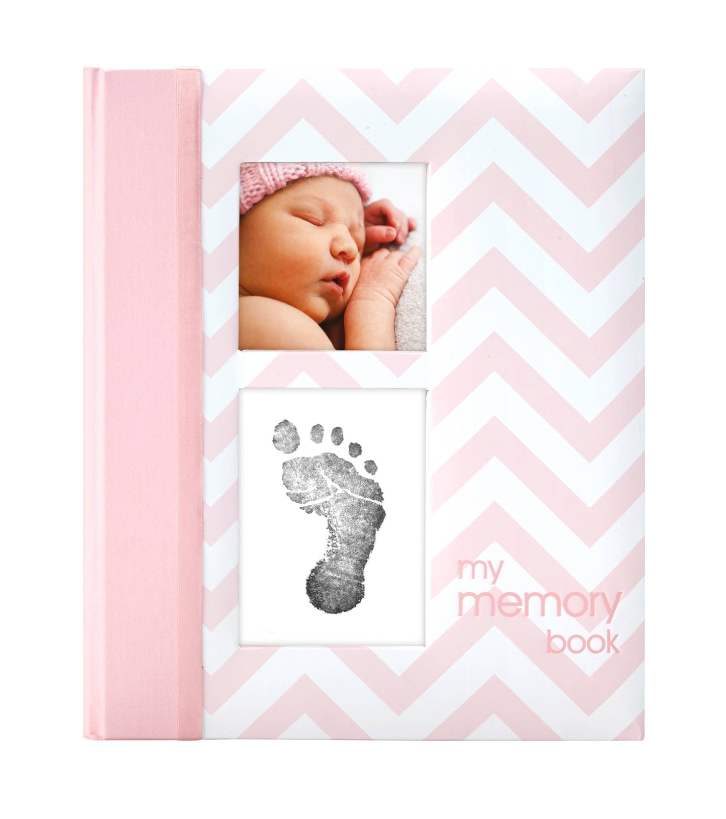 Chevron Baby Book and Clean-Touch Ink Pad Kit: Blue