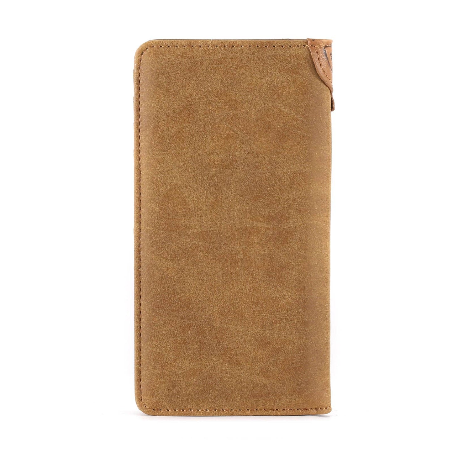 MW-613  Embossed Floral  Men's Bifold Long PU Leather Wallet: Brown