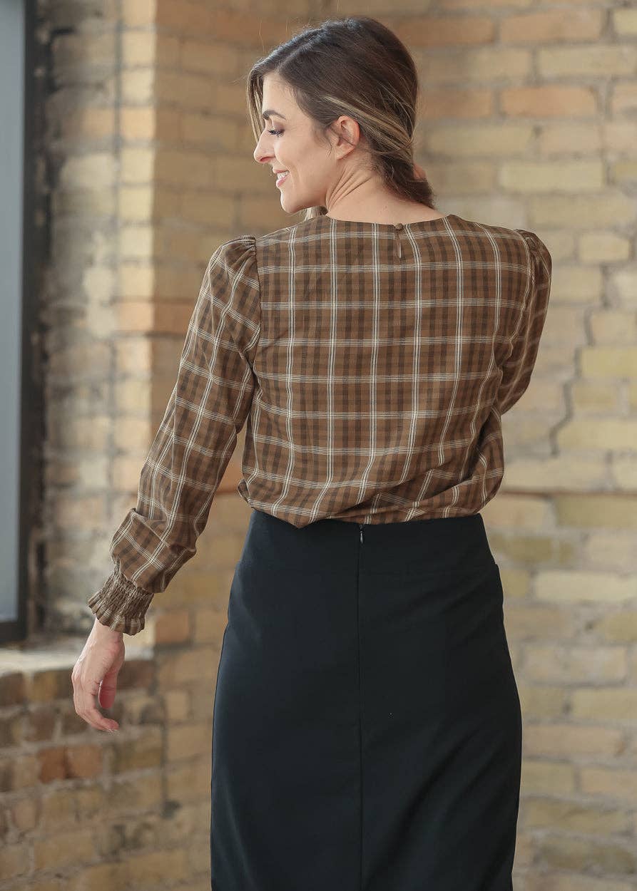 Blake Brown Plaid Long Sleeve Top