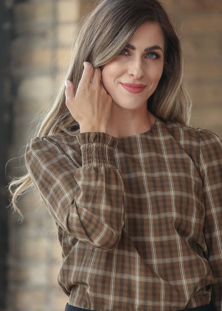 Blake Brown Plaid Long Sleeve Top