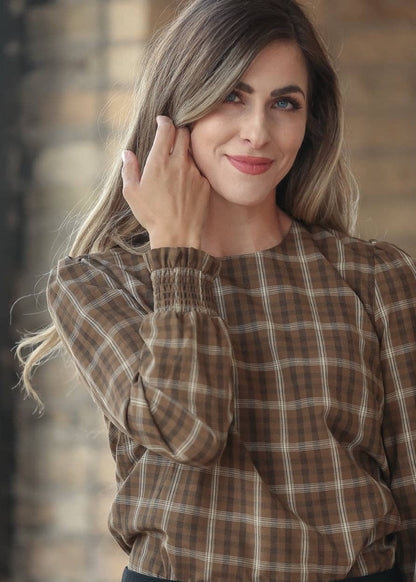 Blake Brown Plaid Long Sleeve Top