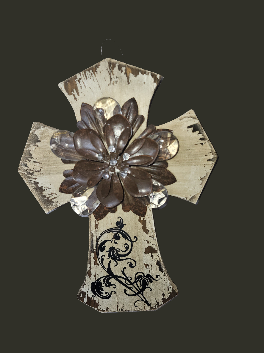 Hanging Wall Cross Decor w/embellishments