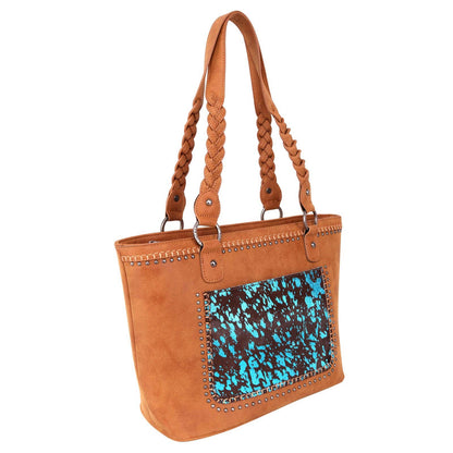 Trinity Ranch Hair-On Cowhide Tote: Brown