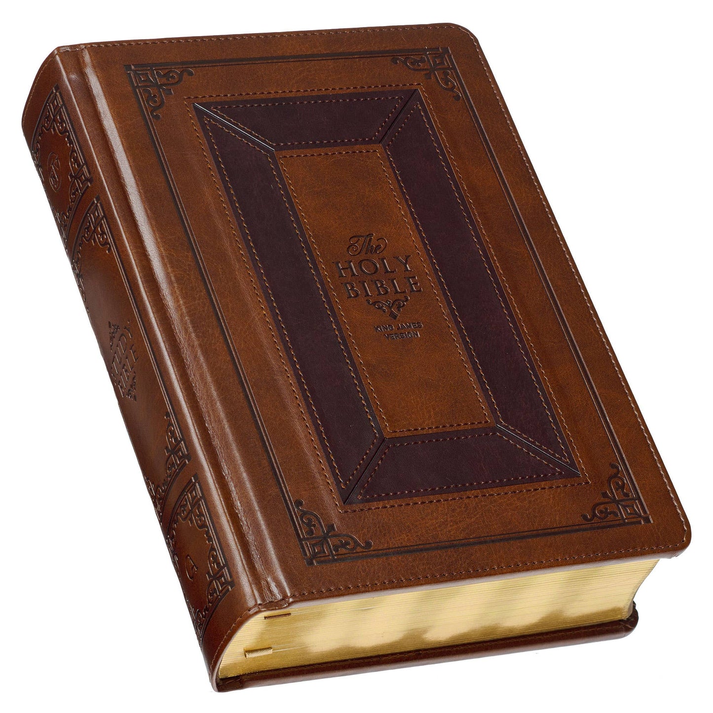 Two-tone Faux Leather Hardcover KJV Study Bible w/tabs