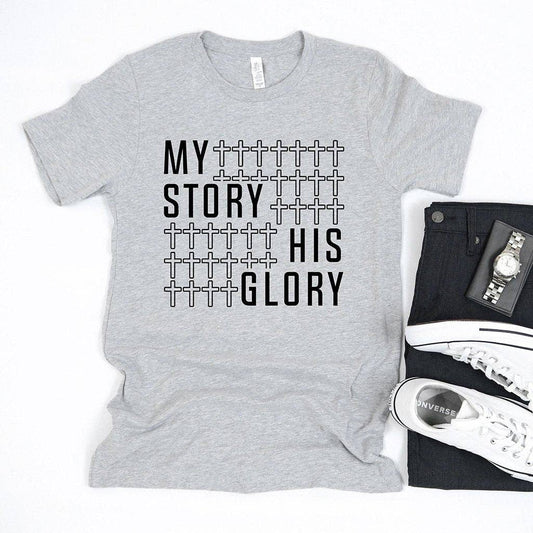 My Story His Glory Men's Graphic Tee Shirt: L